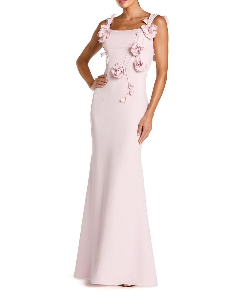 マックダガル レディース トップス ワンピース クレープ フラワー柄 ノースリーブ フラワー Mac Duggal Crepe Sleeveless Column Gown with Floral Detail Blush ブラッシュ