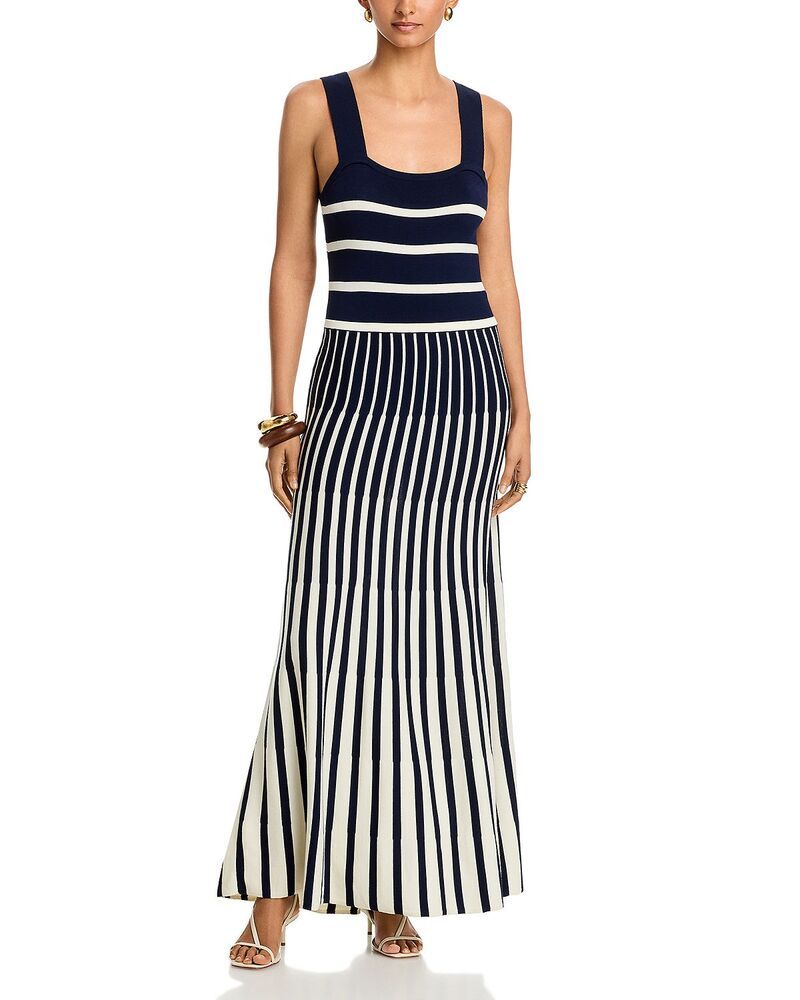ヴェルヴェットバイグラハムスペンサー レディース トップス ワンピース Velvet by Graham Spencer Aveline Wide Stripe Dress Navy ネイビー