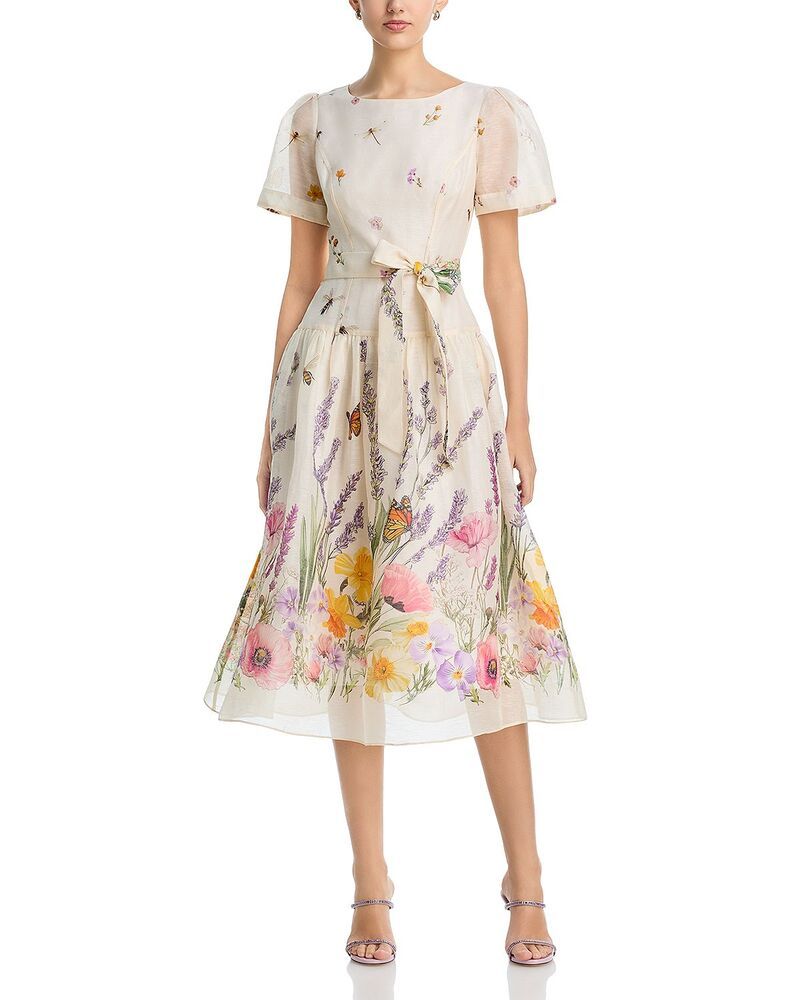 テリジョンバイリッキーフリーマン レディース トップス ワンピース Teri Jon by Rickie Freeman Drop Waist Dress Ivory Multi アイボリー