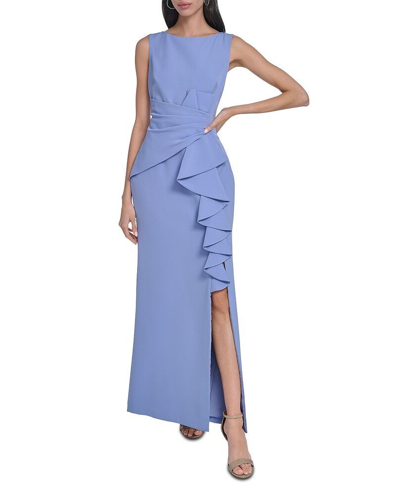 エリザジェイ レディース トップス ワンピース フリル ノースリーブ Eliza J Ruffled Sleeveless Gown Periwinkle