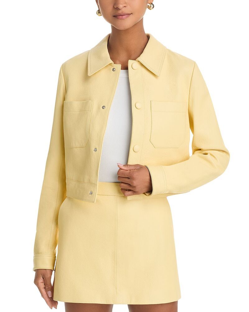 フレーム レディース アウター ジャケット・ブルゾン レザー FRAME The Smalleather Jacket Lemon