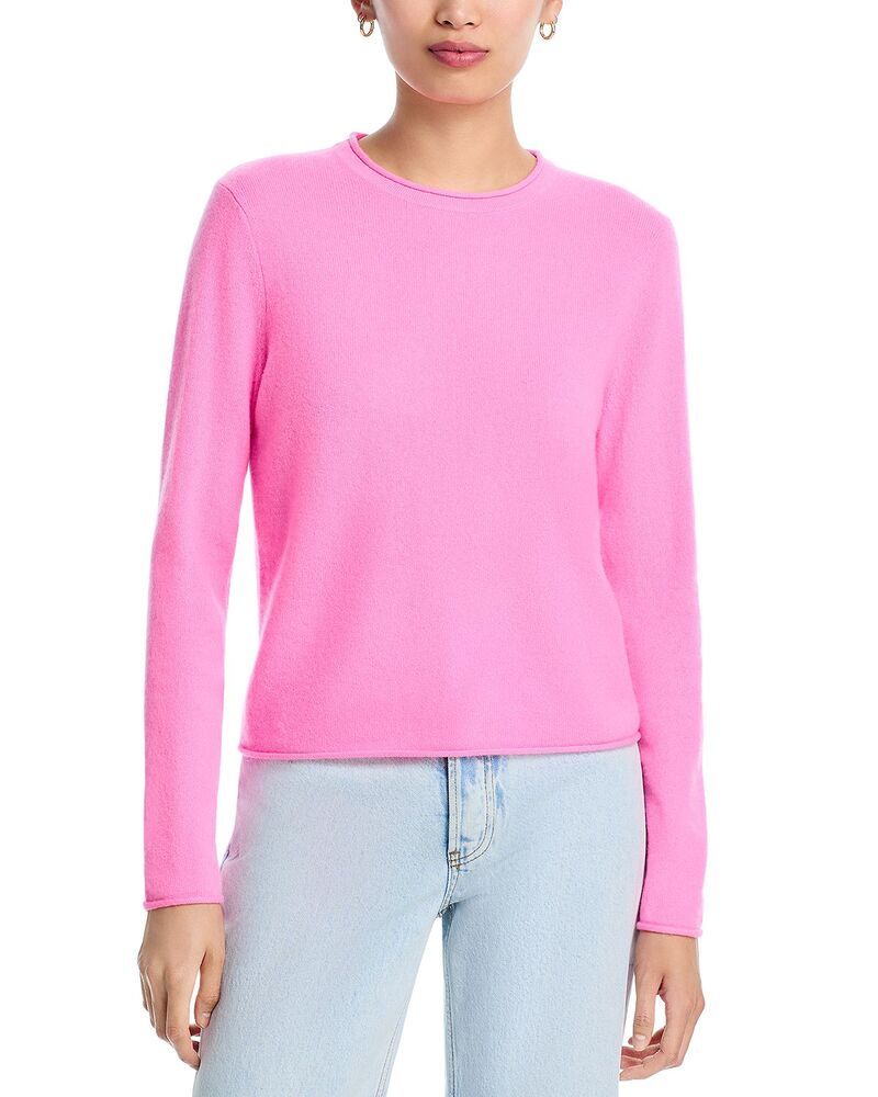 アクア レディース アウター ニット・セーター AQUA 100 Cashmere Rolledge Sweater Exclusive Sweetheart Pink ピンク