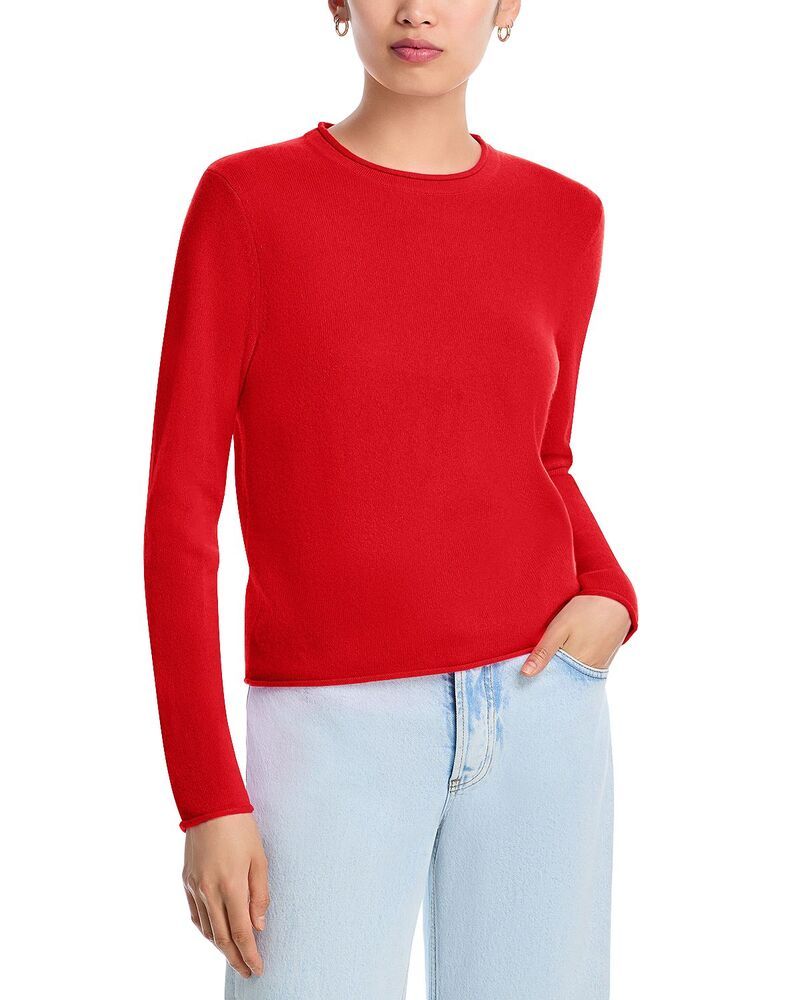 アクア レディース アウター ニット・セーター AQUA 100 Cashmere Rolledge Sweater Exclusive Big Apple Red レッド