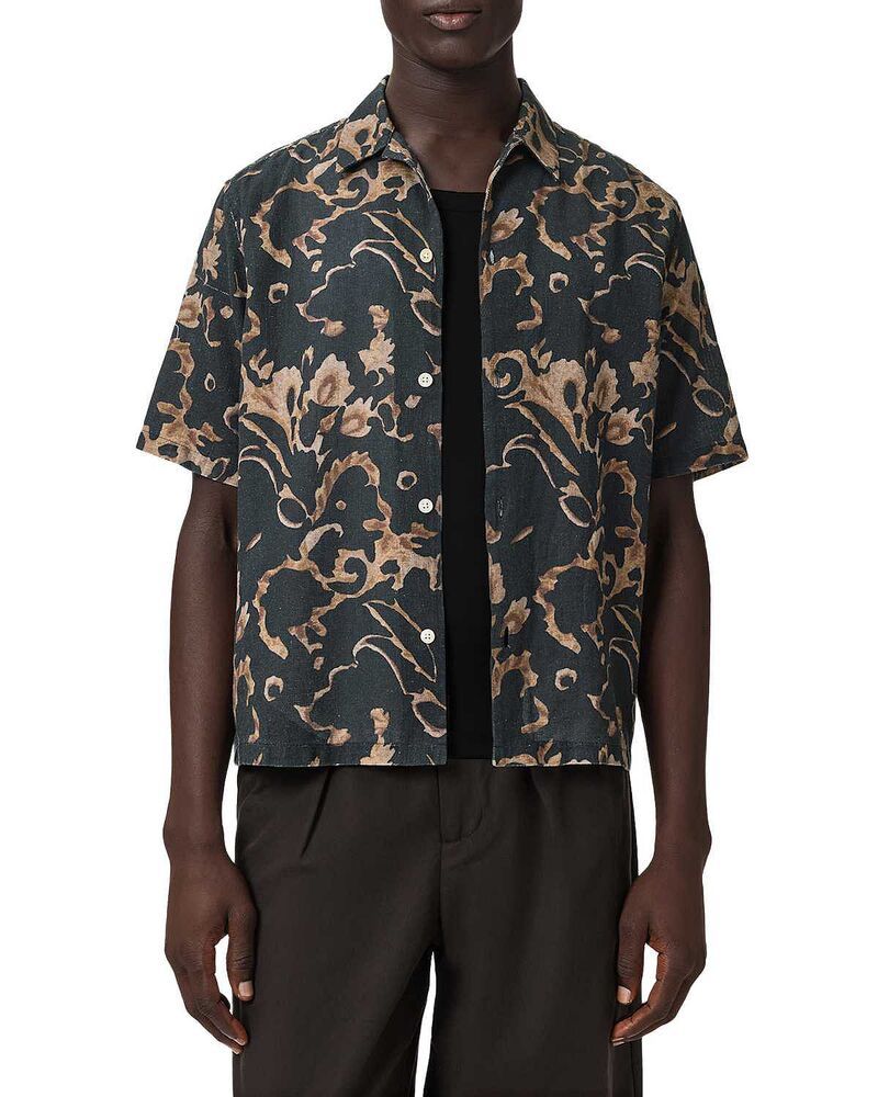オールセインツ メンズ トップス シャツ ALLSAINTS Fortune Short Sleeve Shirt Bank Brown ブラウン