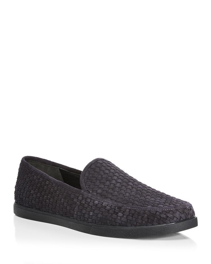 ヴィンス メンズ シューズ スリッポン・ローファー スエード Vince Mensonoma Suede Basketweave Loafers Exclusive Tonal Navy ネイビー