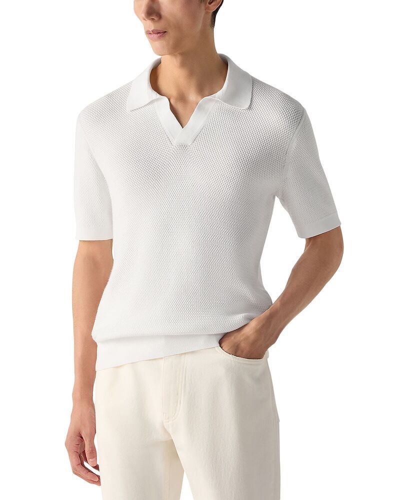 ゼニア メンズ トップス ポロシャツ コットン ZEGNA Premium Cotton Polo Shirt White ホワイト