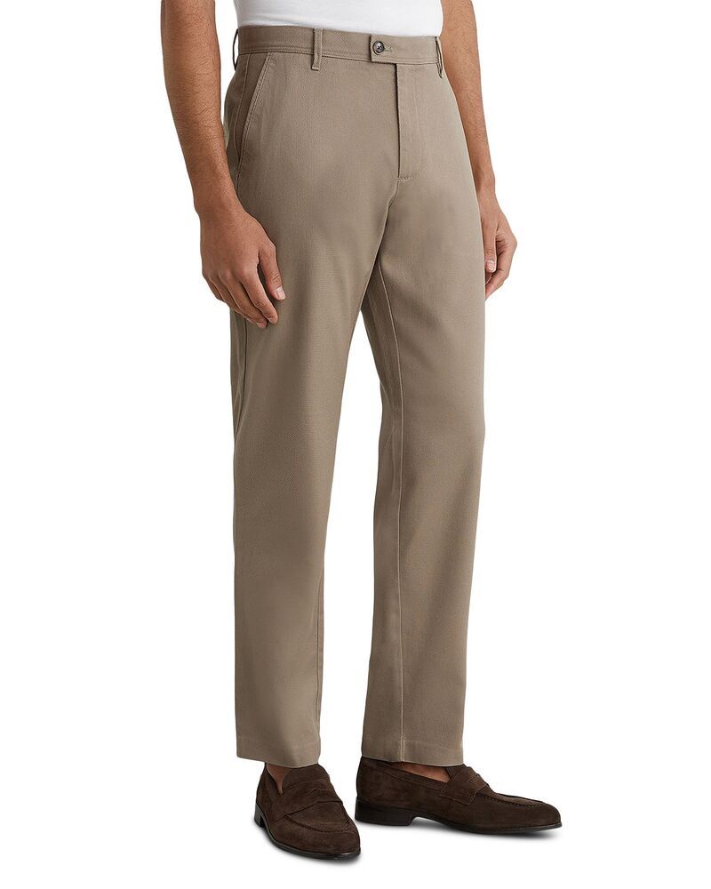 レイス メンズ ボトムス カジュアルパンツ REISS Dobby Tailored Fit Pique Chino Trousers Walnut Brown ブラウン