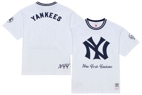 ミッチェルネス メンズ トップス Tシャツ Mitchell Ness Mens New York Yankees Arctic White TShirt NoColor ホワイト