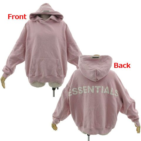 FOG ESSENTIALS Pullover Hoodie RLCT LOGO スウェット パーカー 裏起毛 ロゴ刺繍 バックプリント ピンク系 S