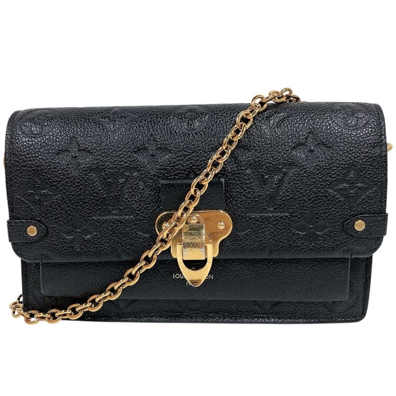 ルイ・ヴィトン LOUIS VUITTON ポルトフォイユ・ヴァヴァン ブラック モノグラム・アンプラント レディース ショルダーバッグ