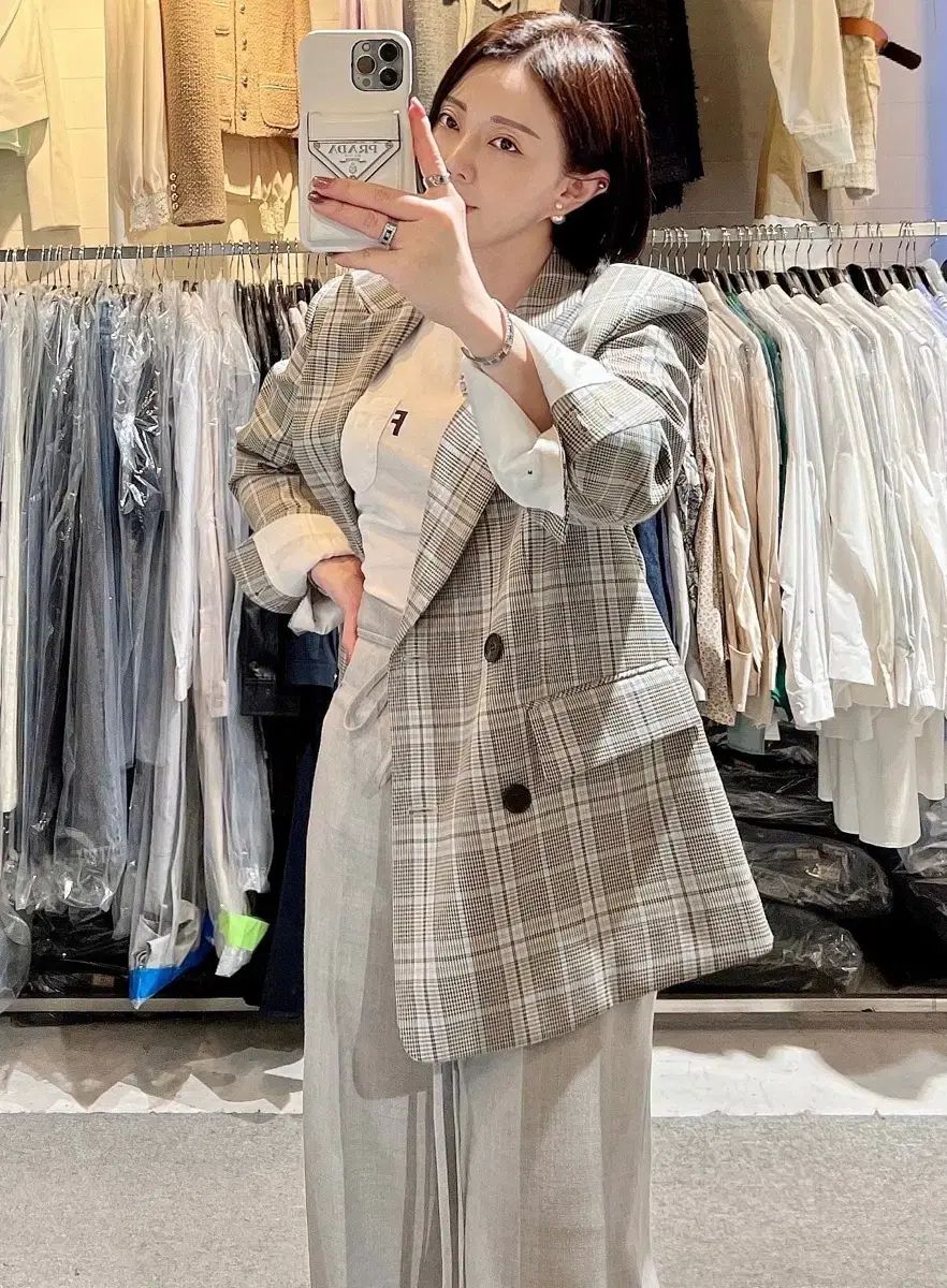 js NEW YORK スタイル BIG セール (当日発送) 完売 ダブル CHECK アシンメトリー ジャケット