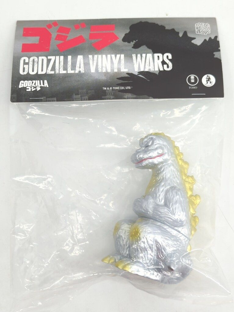 MEDICOM TOY ソフビライフ いねむりゴジラ Silver Gold
