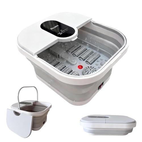Rozeta 折りたたみフットバス 足湯器 保温・加熱機能付き バブル機能付き 8つのローラー＆軽石付き 折りたたみ収納 敬老の日 プレゼントにも最適 (FDL-118)★ e1a20700
