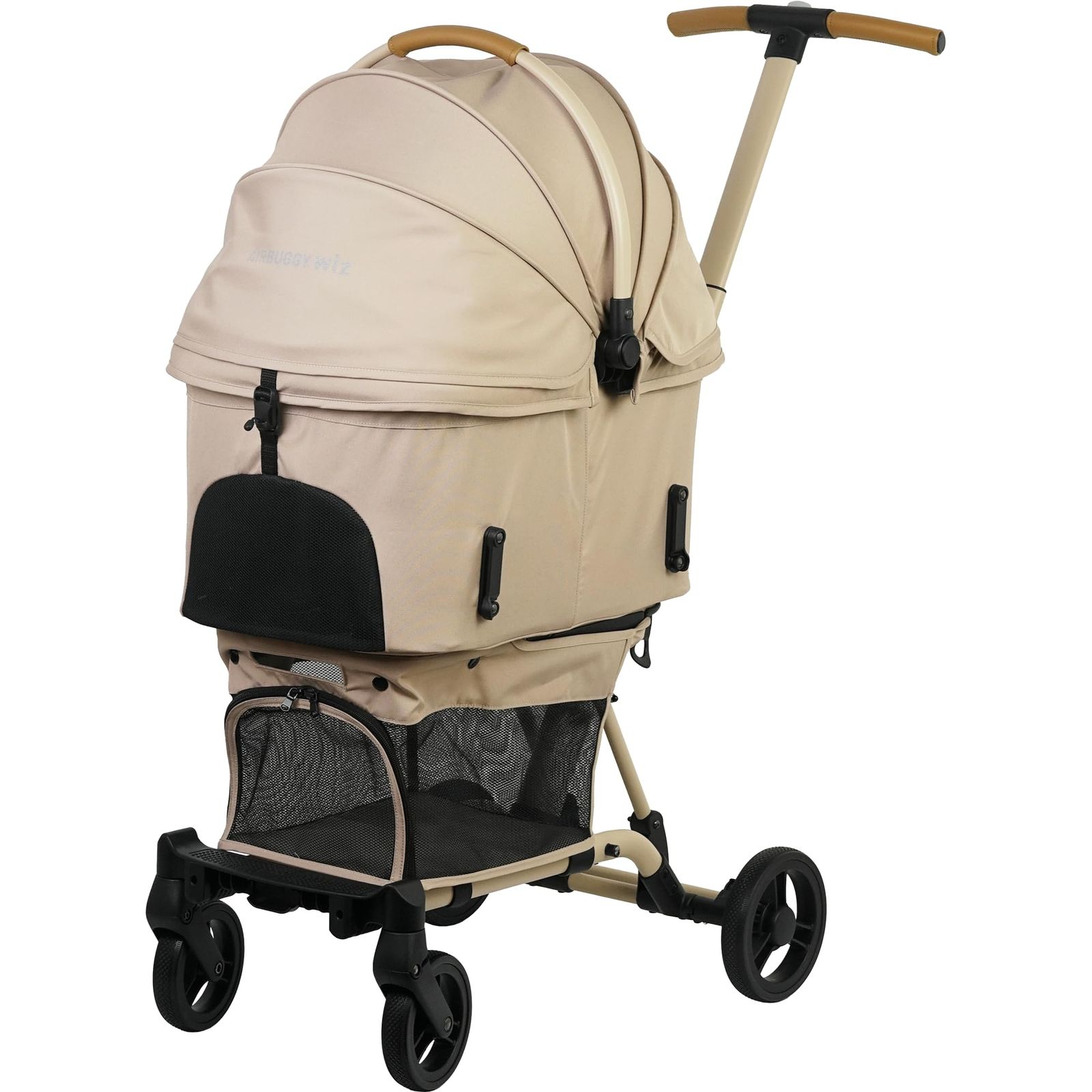 AIRBUGGY WIZ X SAND BEIGE AD9373 エアバギー ウィズエックス サンドベージュ wizx 軽量 コンパクト ペットカート 折りたためる カーボックスとしても コット取り外し可能 走行性◎ 通院用 おでかけ用 耐 [サンドベージュ]