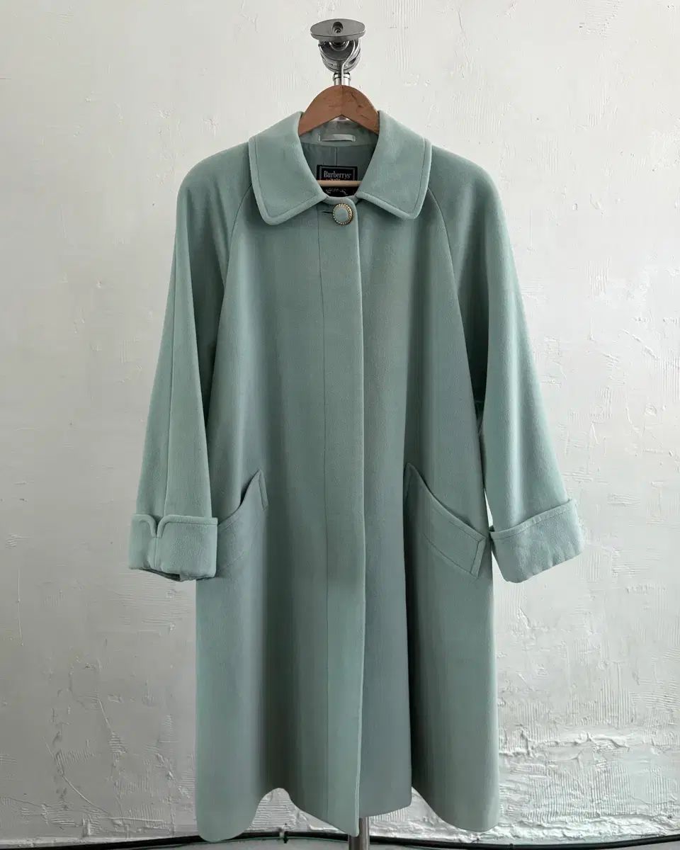 Burberry バーバリー 90s ミント COLOR アンゴラ Long コート
