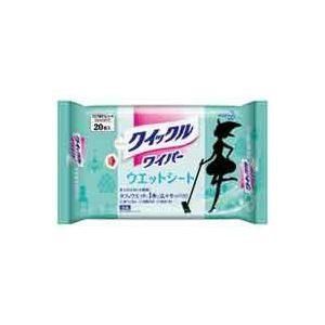 （まとめ）花王 クイックルワイパー ウエットシート 20枚 〔×20セット〕