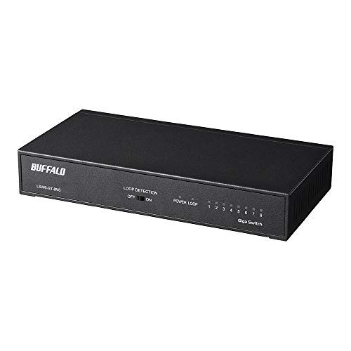 バッファロー BUFFALO Giga対応 金属筐体 電源内蔵 8ポート LSW6-GT-8NS/NBK ブラック スイッチングハブ 簡易パッケージ マグネット 壁掛け設置対応@ 15c72a1f