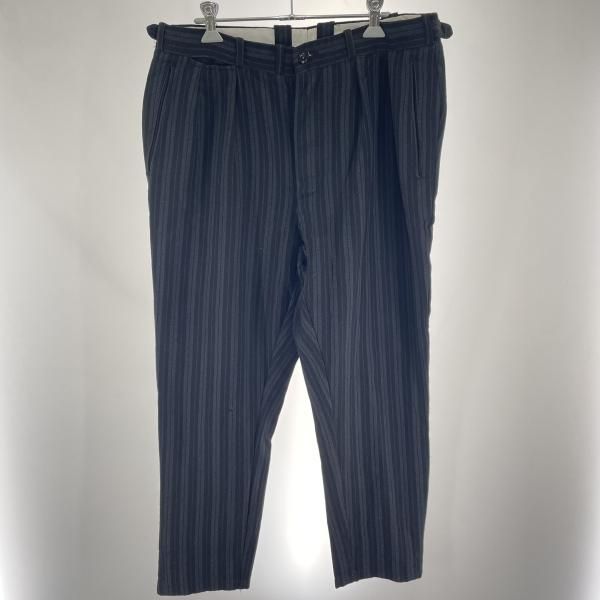 【中古】40s-50s ストライプドレスパンツ 平置き採寸85㎝ ブラック[91]