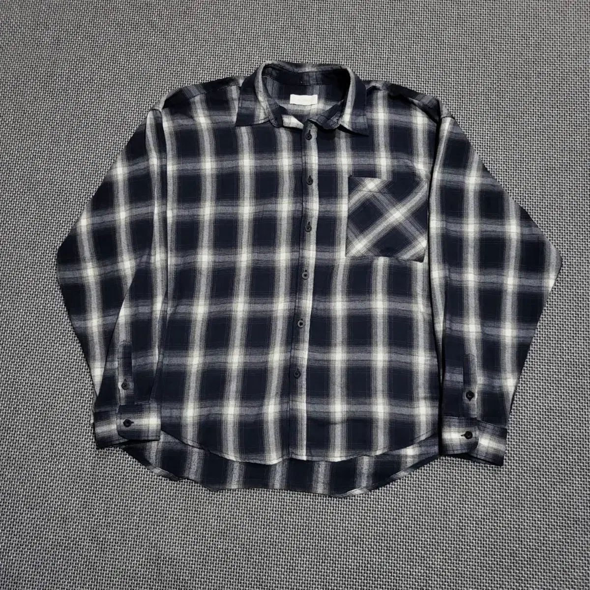 スローガン SLOGAN オーバーサイズ フランネル CHECK シャツ ネイビー (105-110)