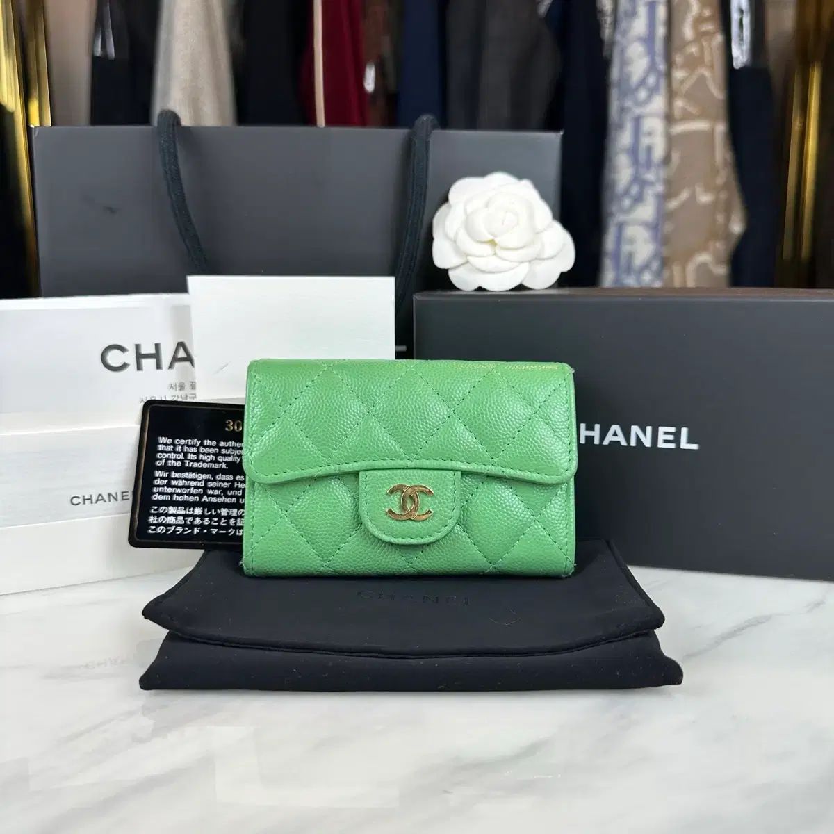 (百貨店購入) CHANEL シャネル Classic カードウォレット AP0214