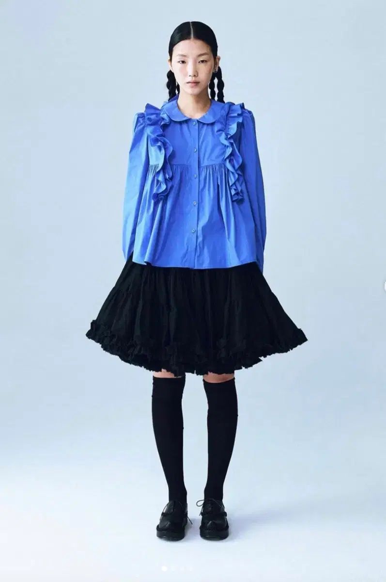 コスモス コスモス RUFFLE SHIRRING SHIRT