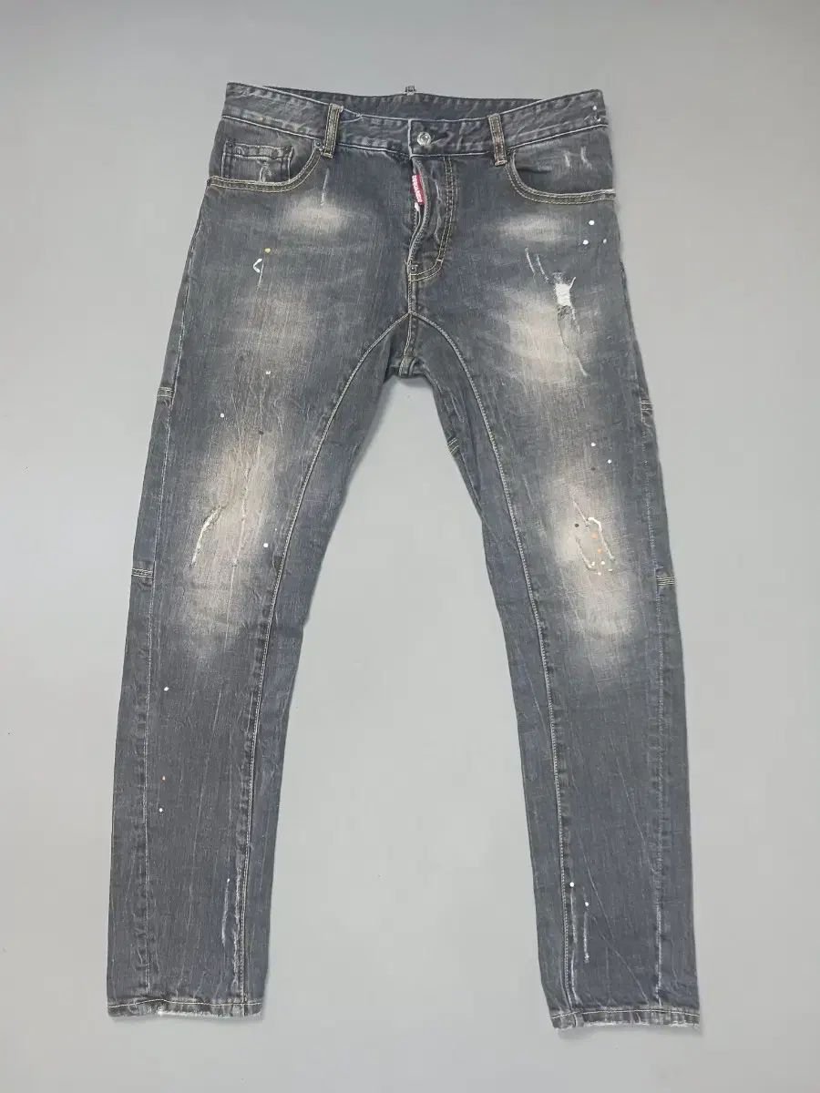34 DSQUARED2 マルチペインティング タイディバイカー ブラックジーン デニム