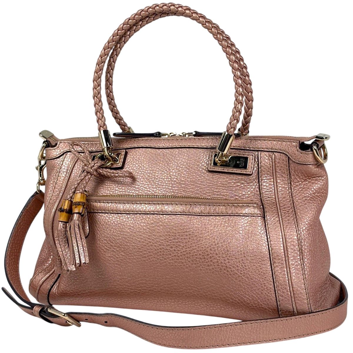 グッチ GUCCI ベラ バンブー ハンドバッグ 2WAY レザー ピンク 282300 レディース 【中古】