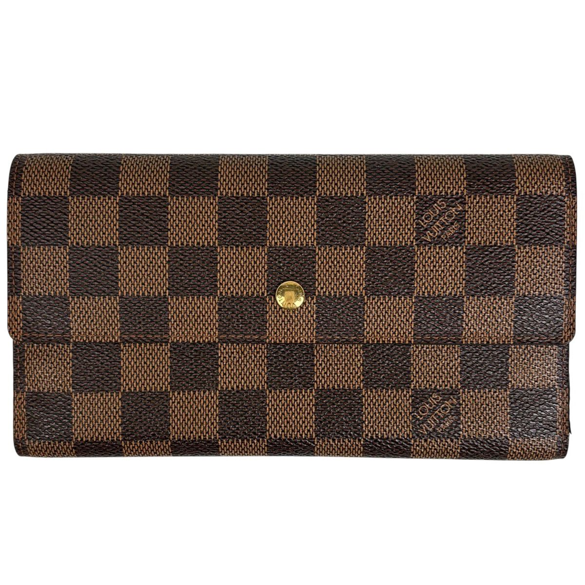 ルイ・ヴィトン Louis Vuitton ポルトフォイユ インターナショナル 三つ折り 長財布 ダミエ ブラウン N61217 レディース 【中古】