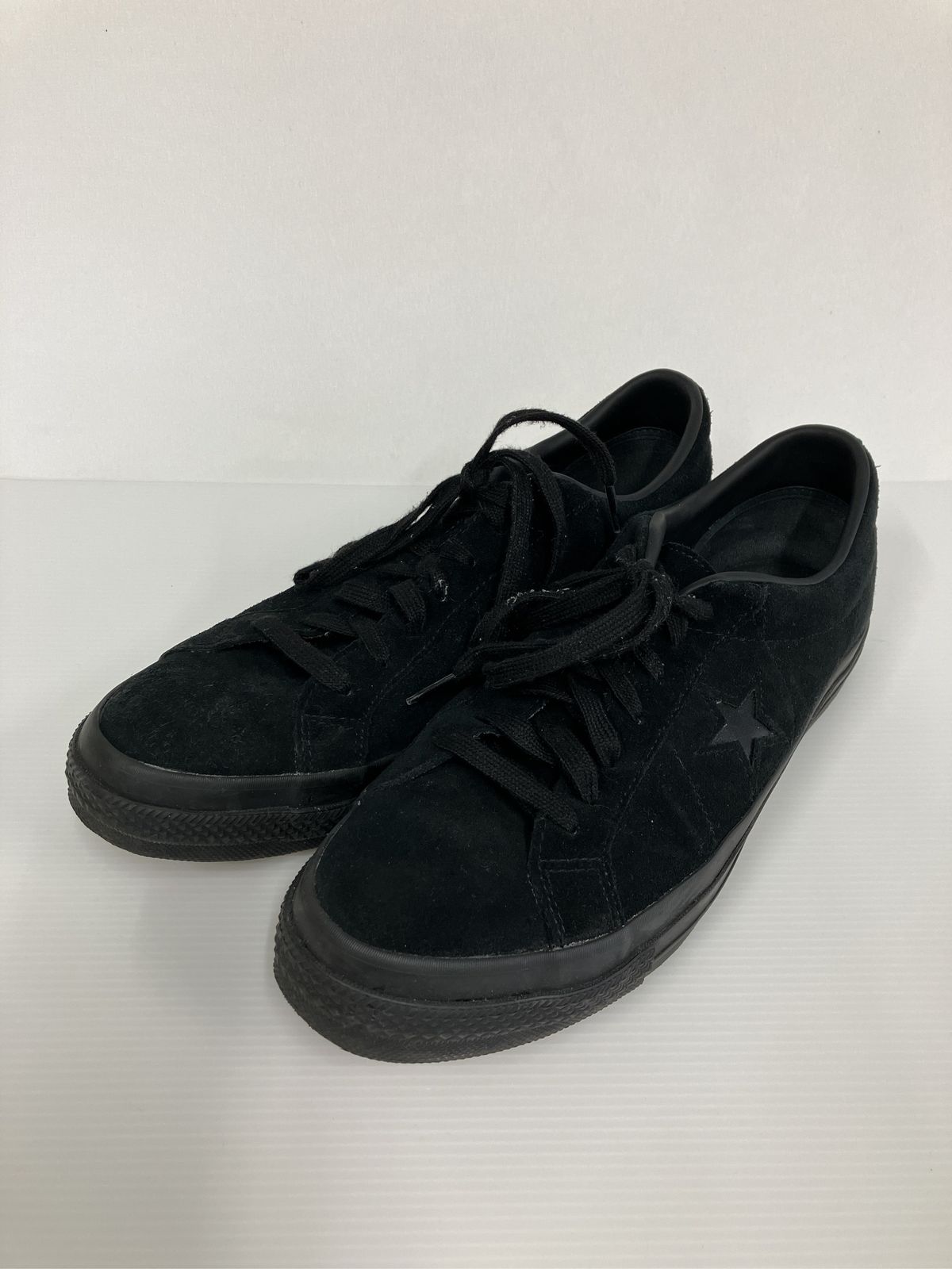 CONVERSE コンバース スニーカー 29.0 ブラック ローカット 紐 無地 ワンポイント ブランドロゴ スエード