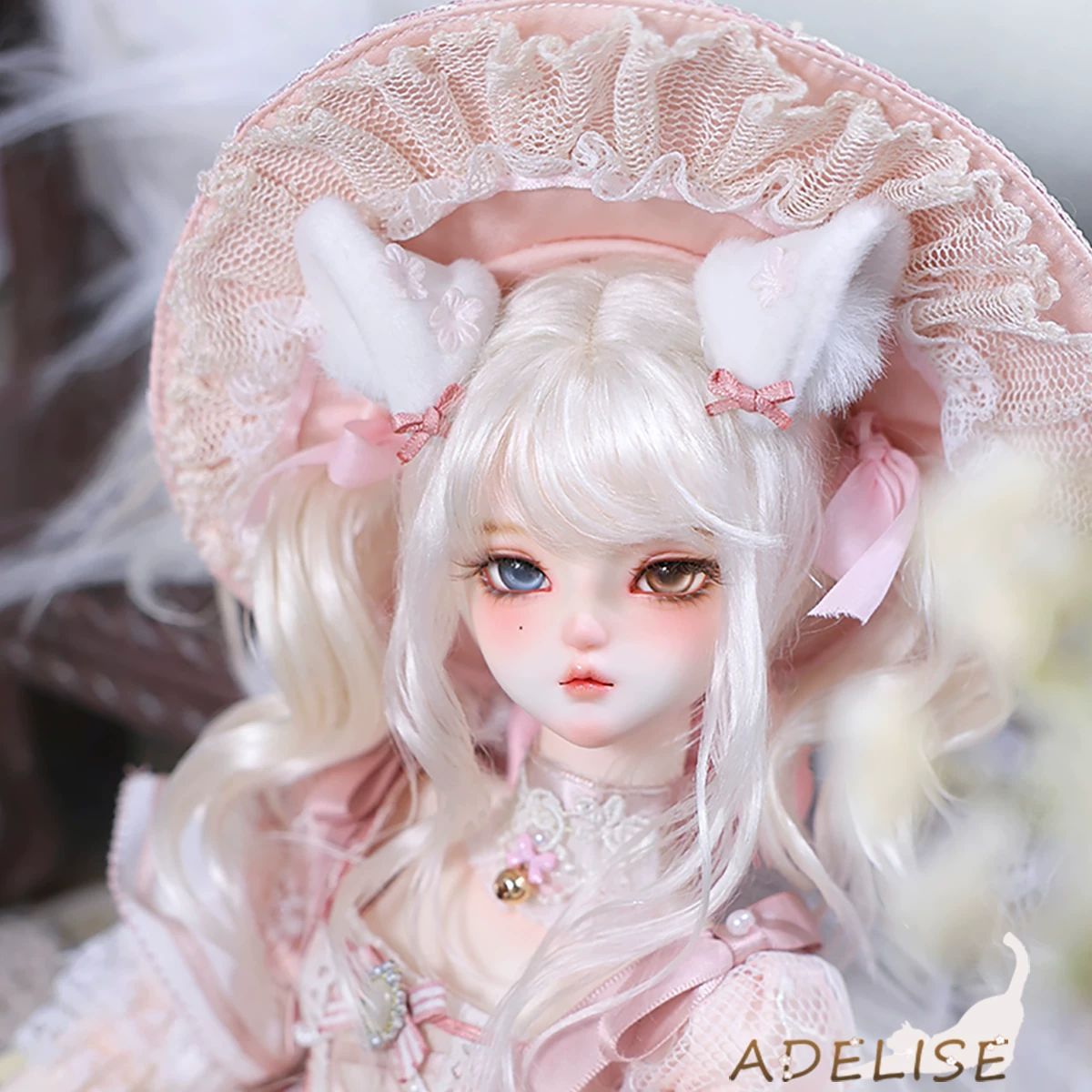 海外メーカー製 BJDドール フルセット 45cm 猫モチーフ レースドレス コレクションドール