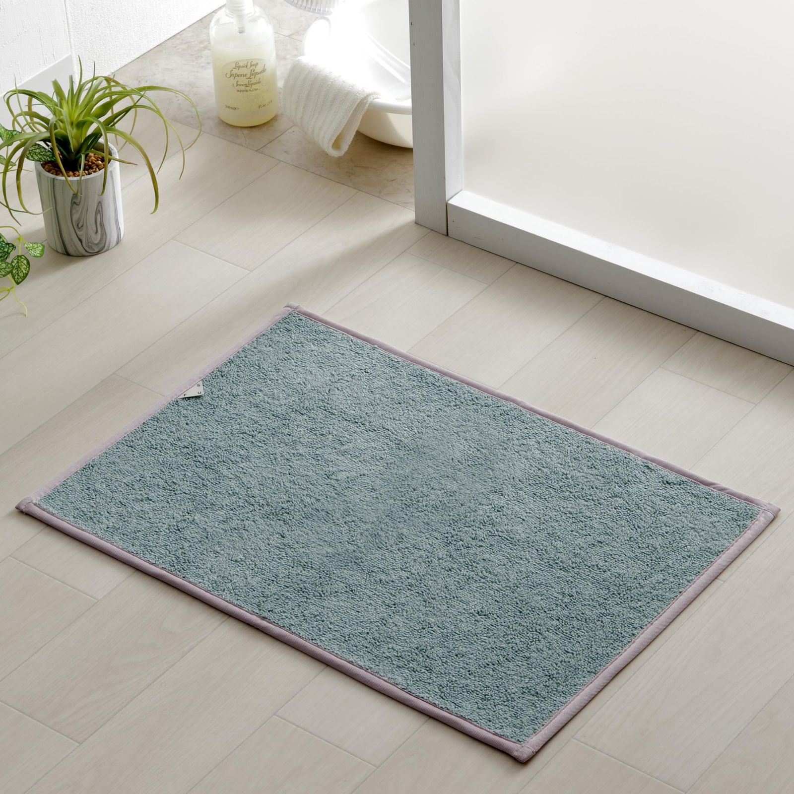 特価商品 イケヒコ バスマット 洗える 吸水 SUFU2 約60×120cm グリーン 大判 親子サイズ 滑り止め 浴室 洗面所 洗面台前 足ふきマット #1302850128401