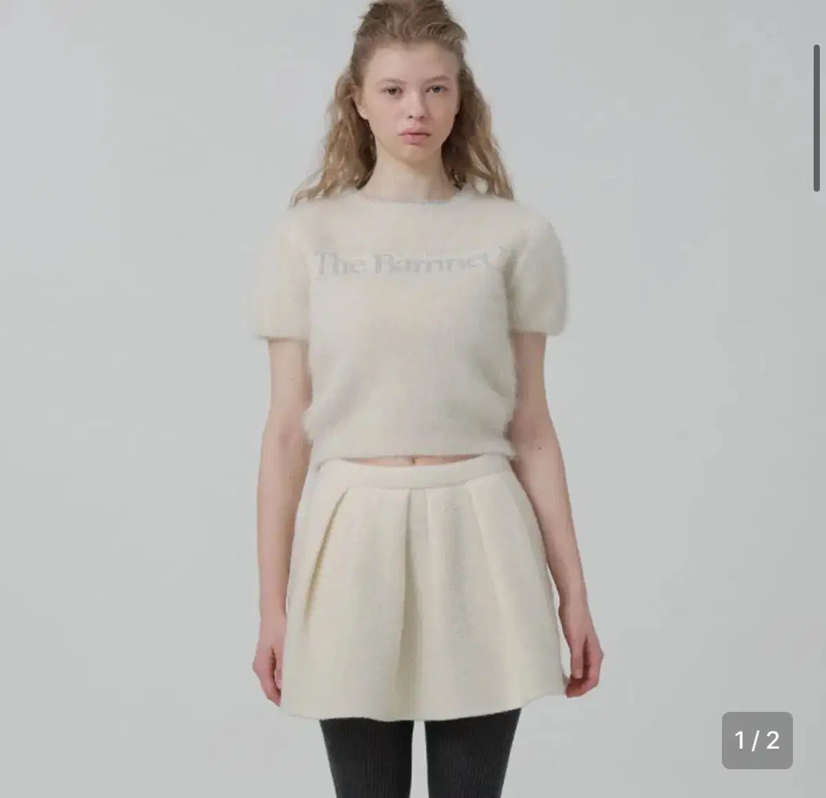ザ・バーネット Pow Brushed Logo Knit Top ファー ニット トップ