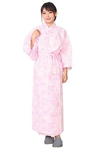 [手ぬぐい] [米七] 和ざらし ピンク Mサイズ ガーゼ 寝巻き 婦人用 二重袷 綿100% お寝巻 ねまき パジャマ 浴衣 旅館 介護 女性 レディース送料無料 8fcbf550