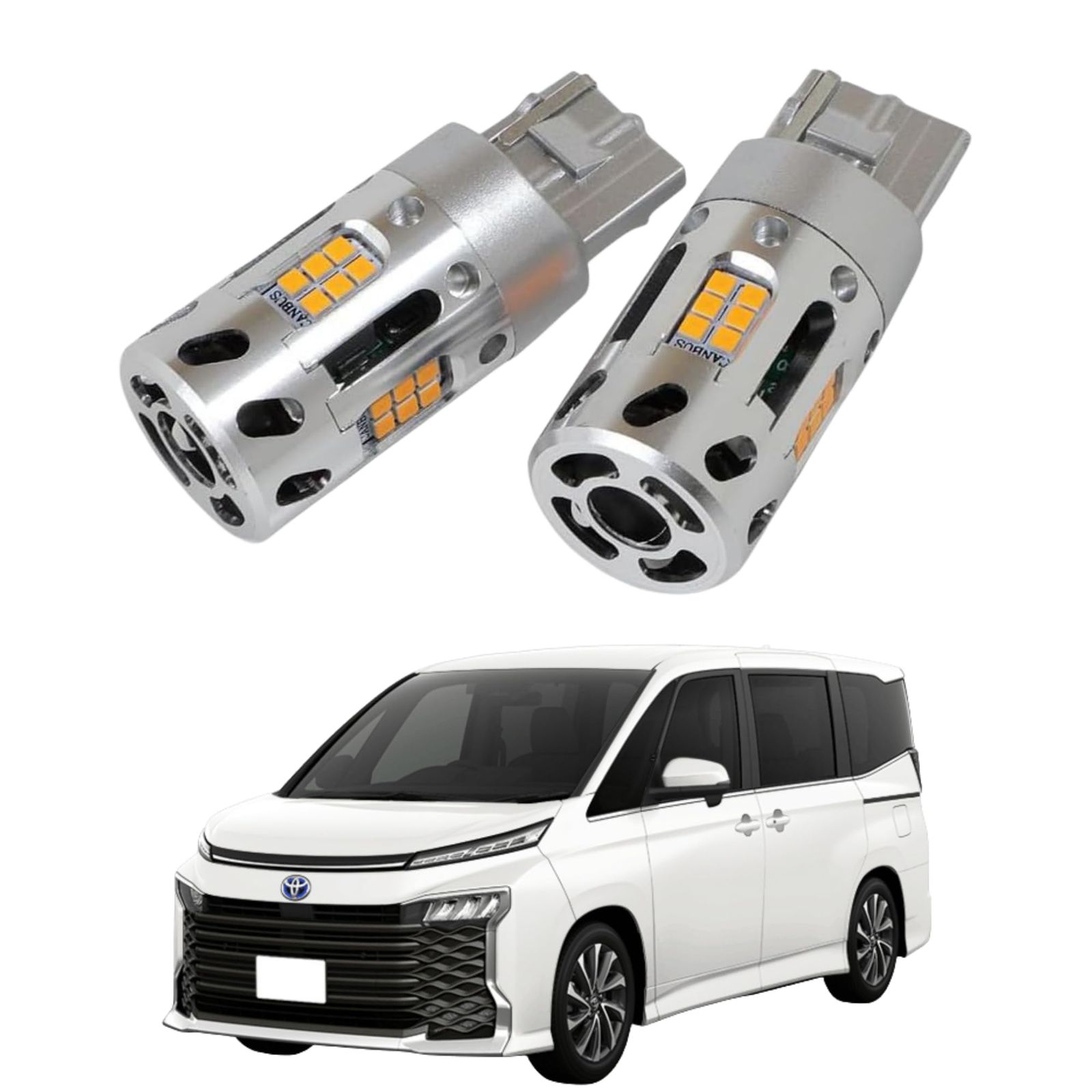 CORSA 90系 ヴォクシー 専用 抵抗内蔵 T20 ウィンカーバルブ ハイフラ防止機能搭載 車検対応 リア 2個セット 左右セット 冷却ファン 抵抗内蔵 ウインカーバルブ 90 VOXY カスタム パーツ アクセサリー ドレスアップ (90系 ボ ...