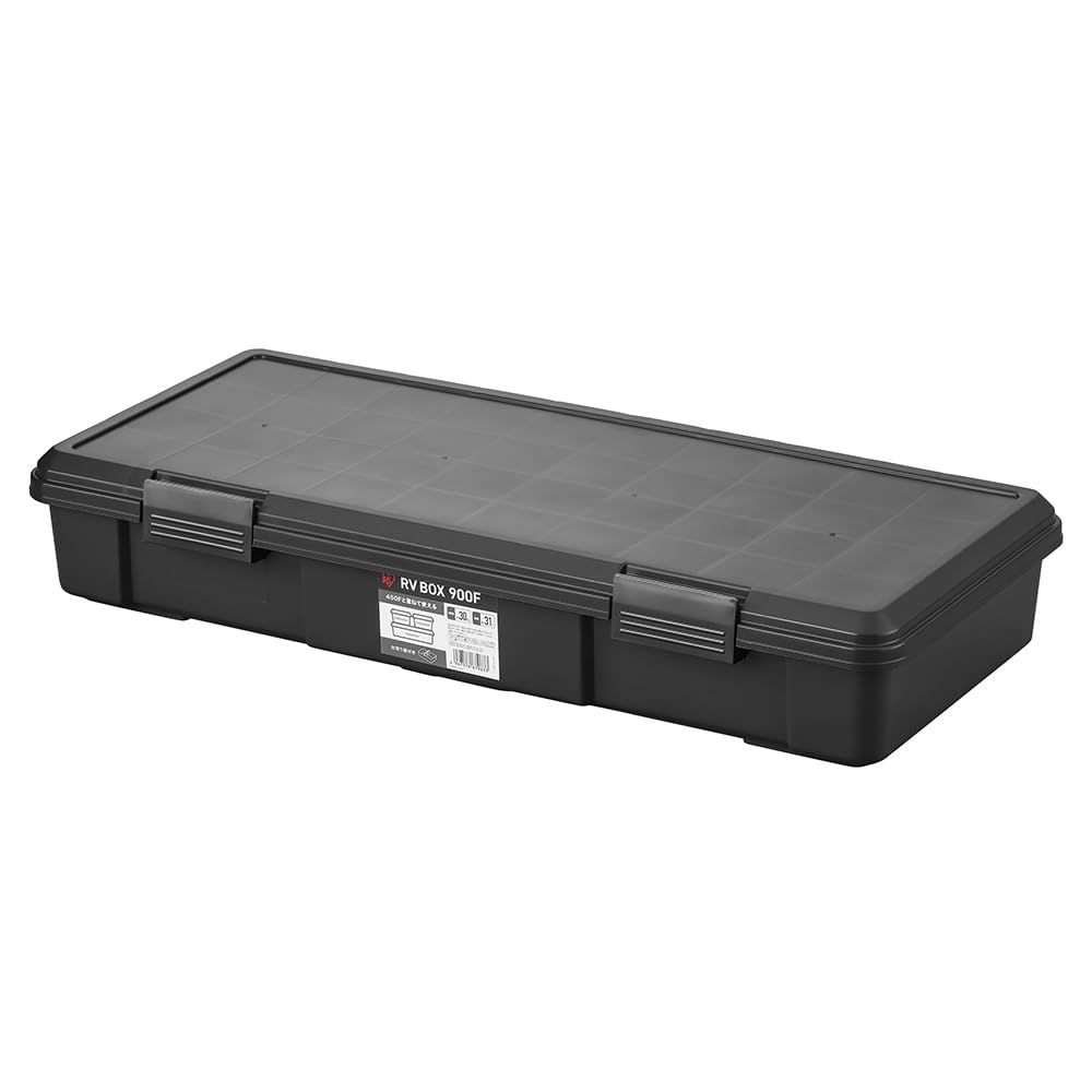 アイリスオーヤマ 収納ボックス 収納ケース 31L RVBOX 屋外収納 コンテナ アウトドア 幅90×奥行40×高さ15.5 RV900F チャコールグレーkk