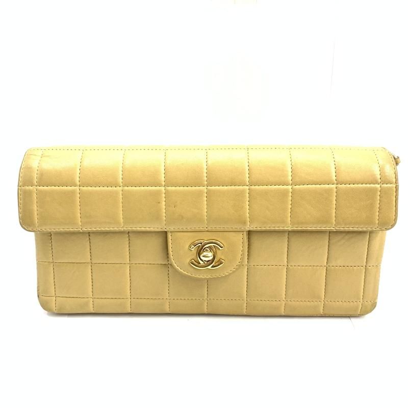 【中古】CHANEL チョコバー ショルダーバッグ ベージュ シャネル[92]