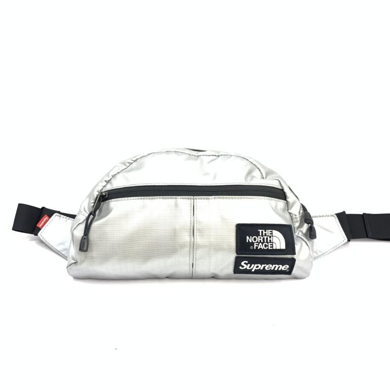 【中古】Supreme×THE NORTH FACE Metallic Roo II Lumbar Pack シルバー シュプリーム×ザノースフェイス[92][240092337999]