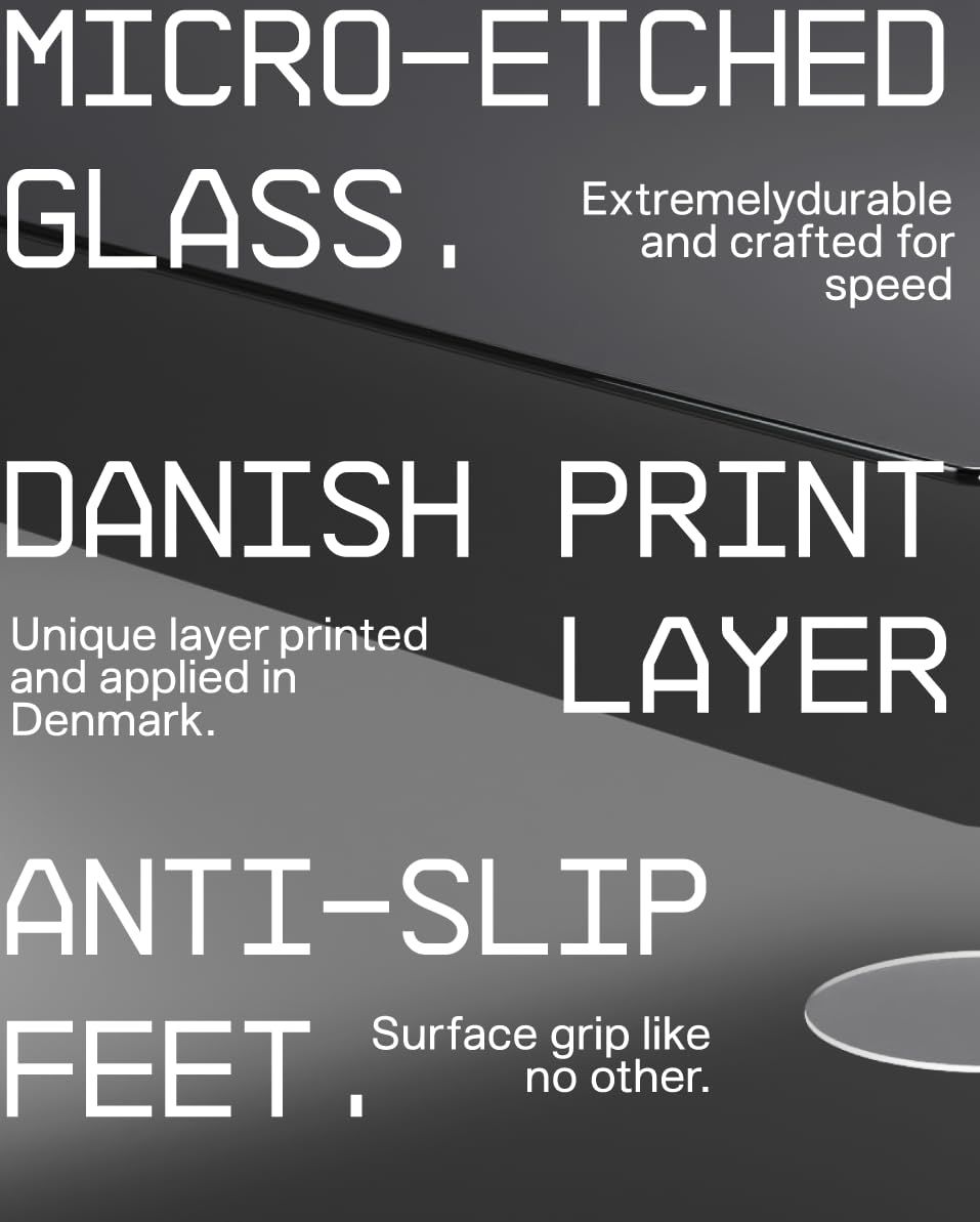 SkyPAD Glass 3.0 XL ゲーミング マウスパッド クラウド ロゴ付き |プロフェッショナル大型マウスマット | 400 x 500 mm | 黒 |精度と速度が向上した特殊なガラス表面 [ブラック]