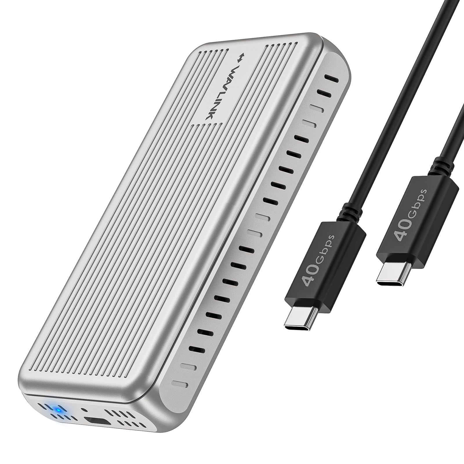 WAVLINK 40Gbps PCIe NVMe SSDエンクロージャ、m.2 ssd 外付けケース、USB4外付けハードドライブエンクロージャ、2230/2242/2260/2280 B+M/MキーPCIe SSD対応、工具不要のインストール、TB ...