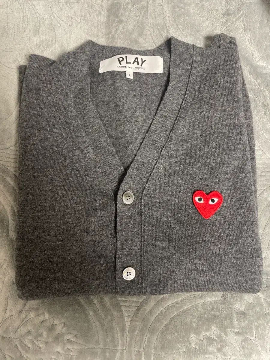 コム・デ・ギャルソン PLAY グレー カーディガン L