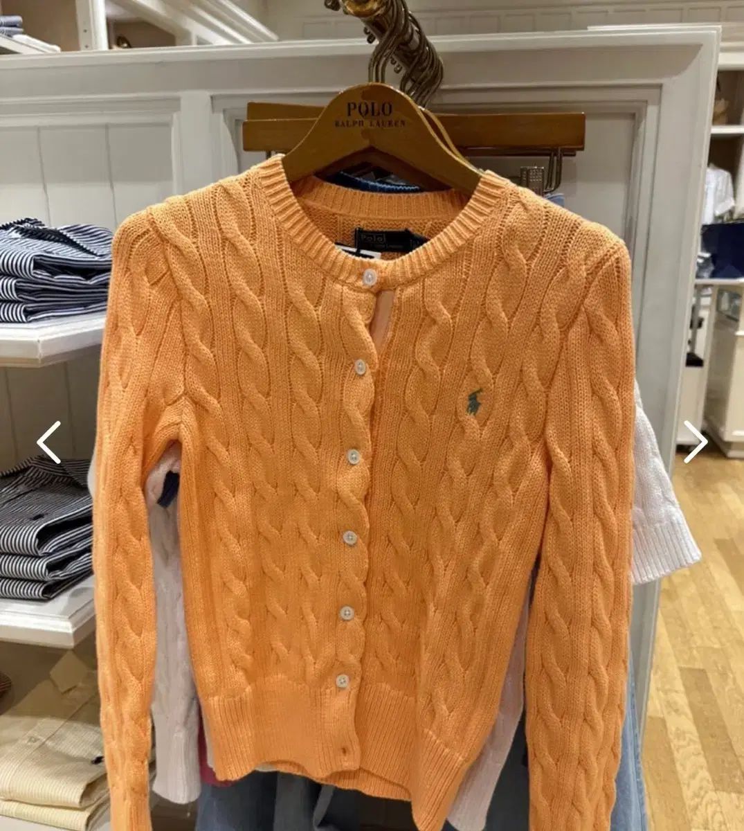 POLO RALPH LAUREN ポロラルフローレン レディース ケーブル カーディガン (オレンジ)