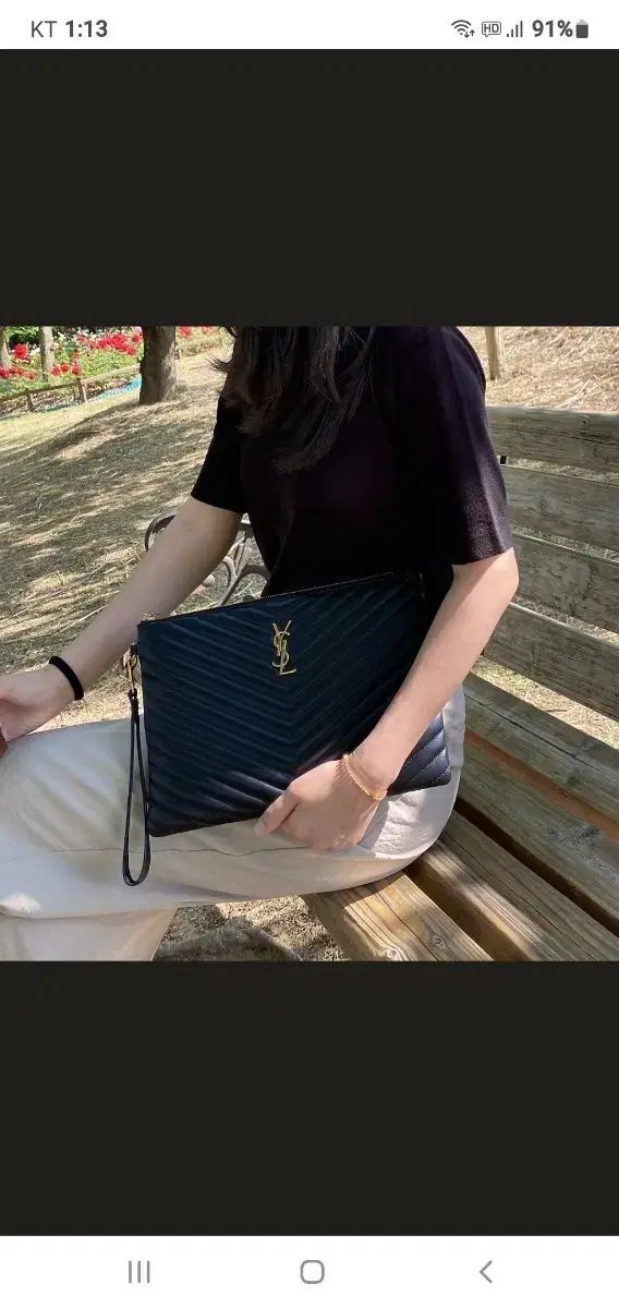 イヴ・サンローラン Saint Laurent ニューミディアム クラッチバッグ/クラッチバッグ 正規品 S級 (保証書 O)