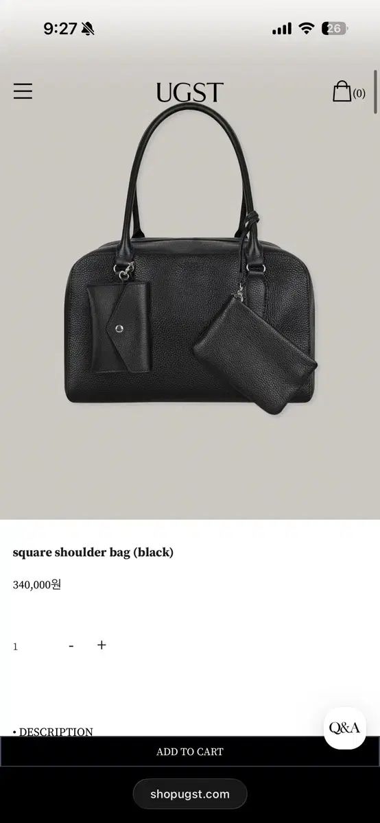 UGG Starship Square スタシ ブラック ショルダーバッグ