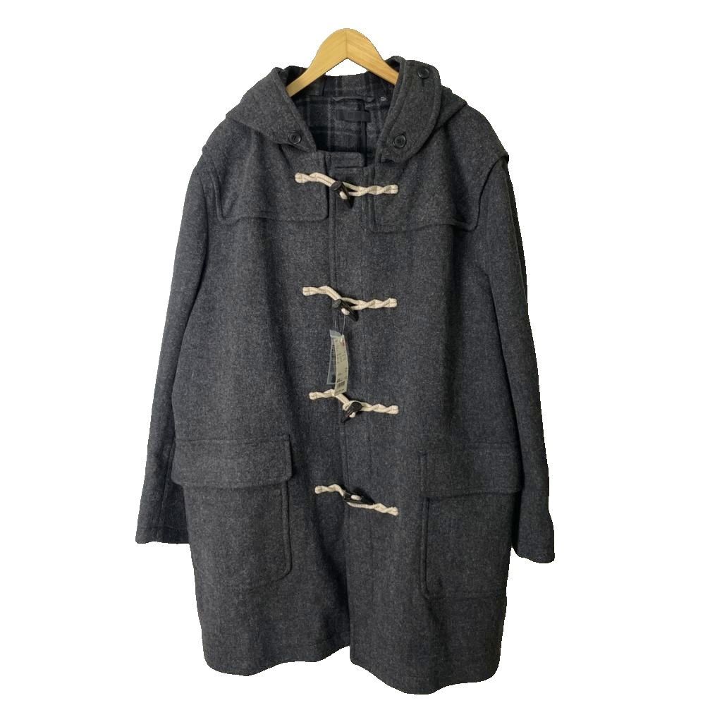 ユニクロ UNIQLO ダッフルコート ジャケット トグルボタン ウール混 ロング 4XL グレー ■GY99