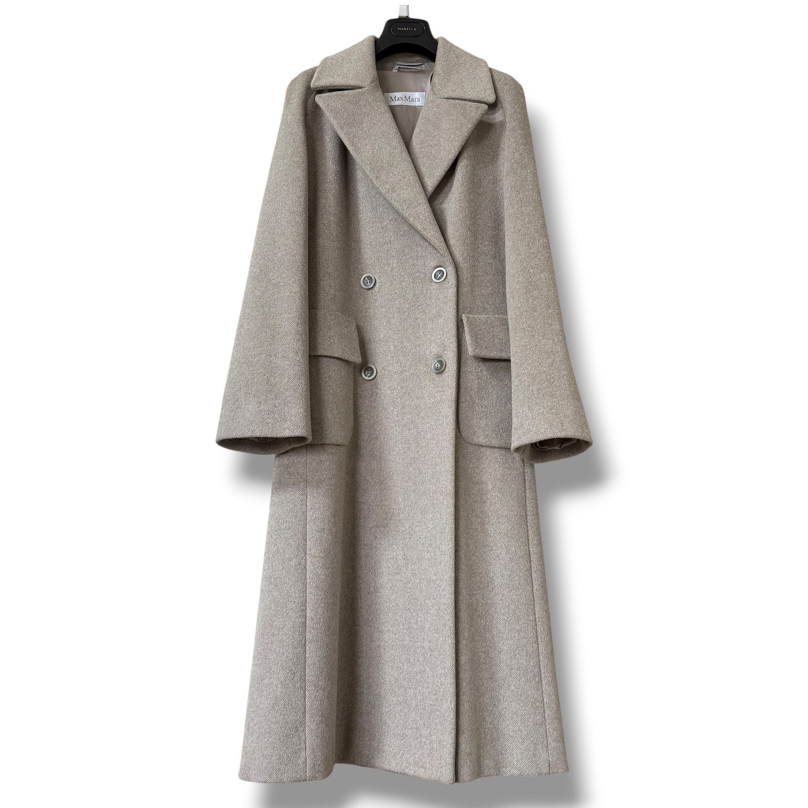 MaxMara WEEKEND ロングコート ヘリンボーン XL相当 Max Mara ヘリンボーンロングコート MAX MARA WEEKEND マックス