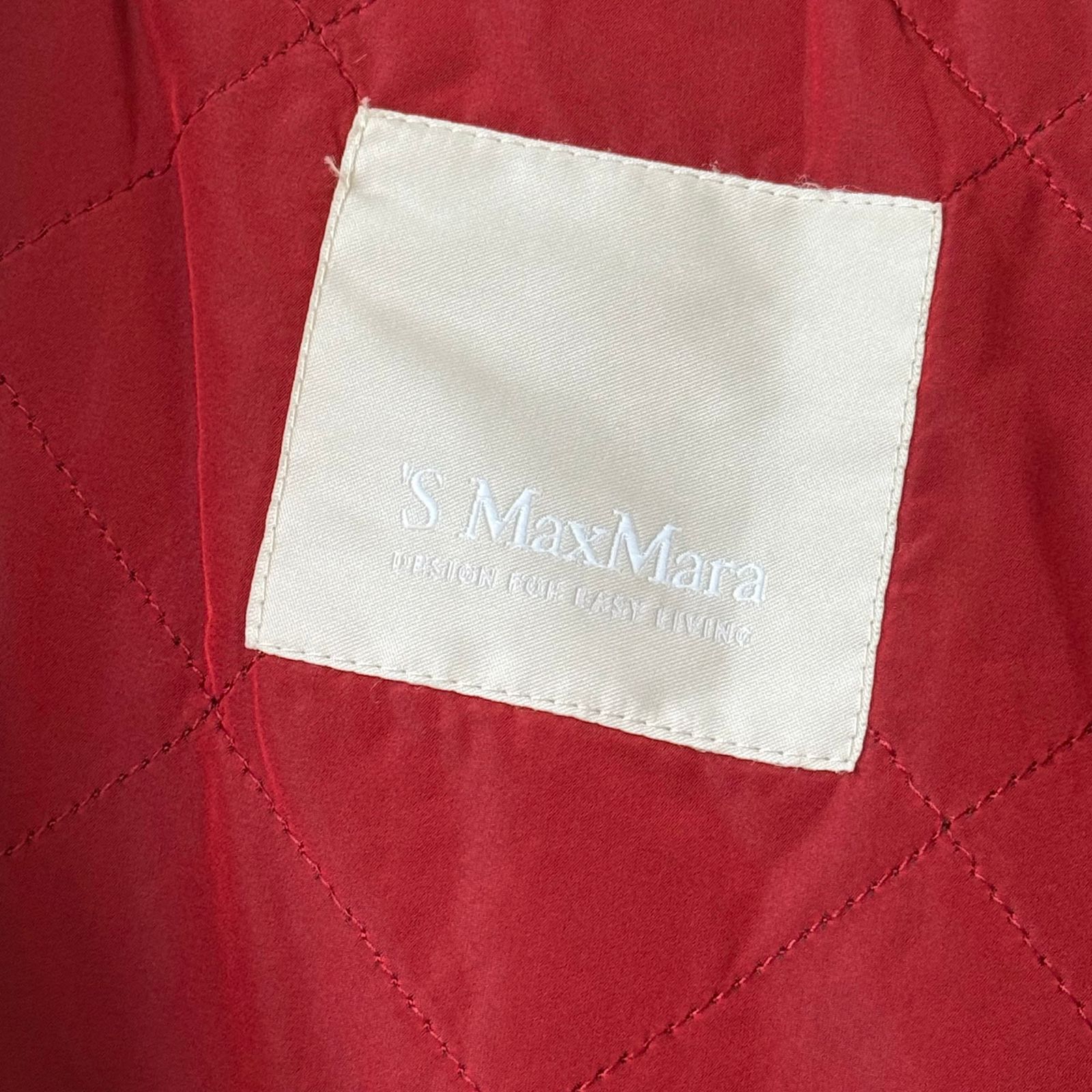 MaxMara ふんわりアルパカ シャギーフーデットコート 42 深みレッド 