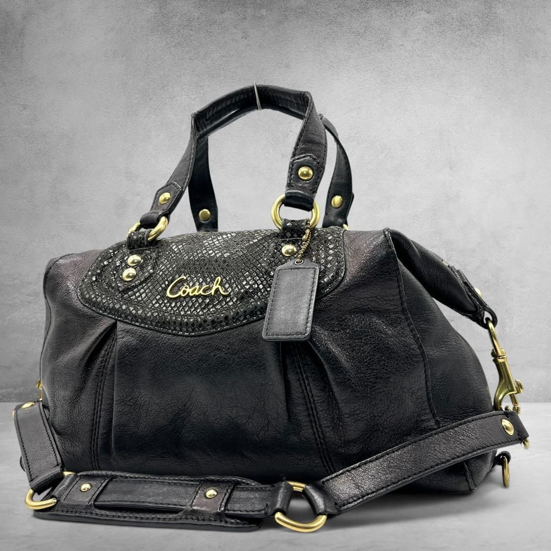 COACH Ashley Python 2way Boston Bag コーチ アシュレイ パイソン 型 