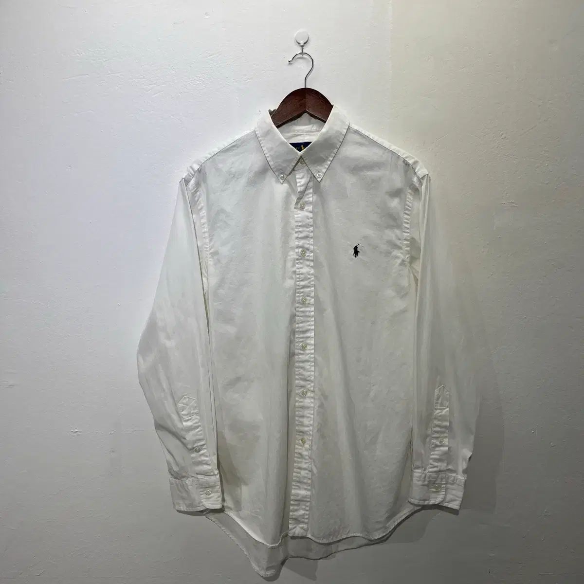 100 POLO RALPH LAUREN(ポロラルフローレン) スモールポニー 白 コットン シャツ