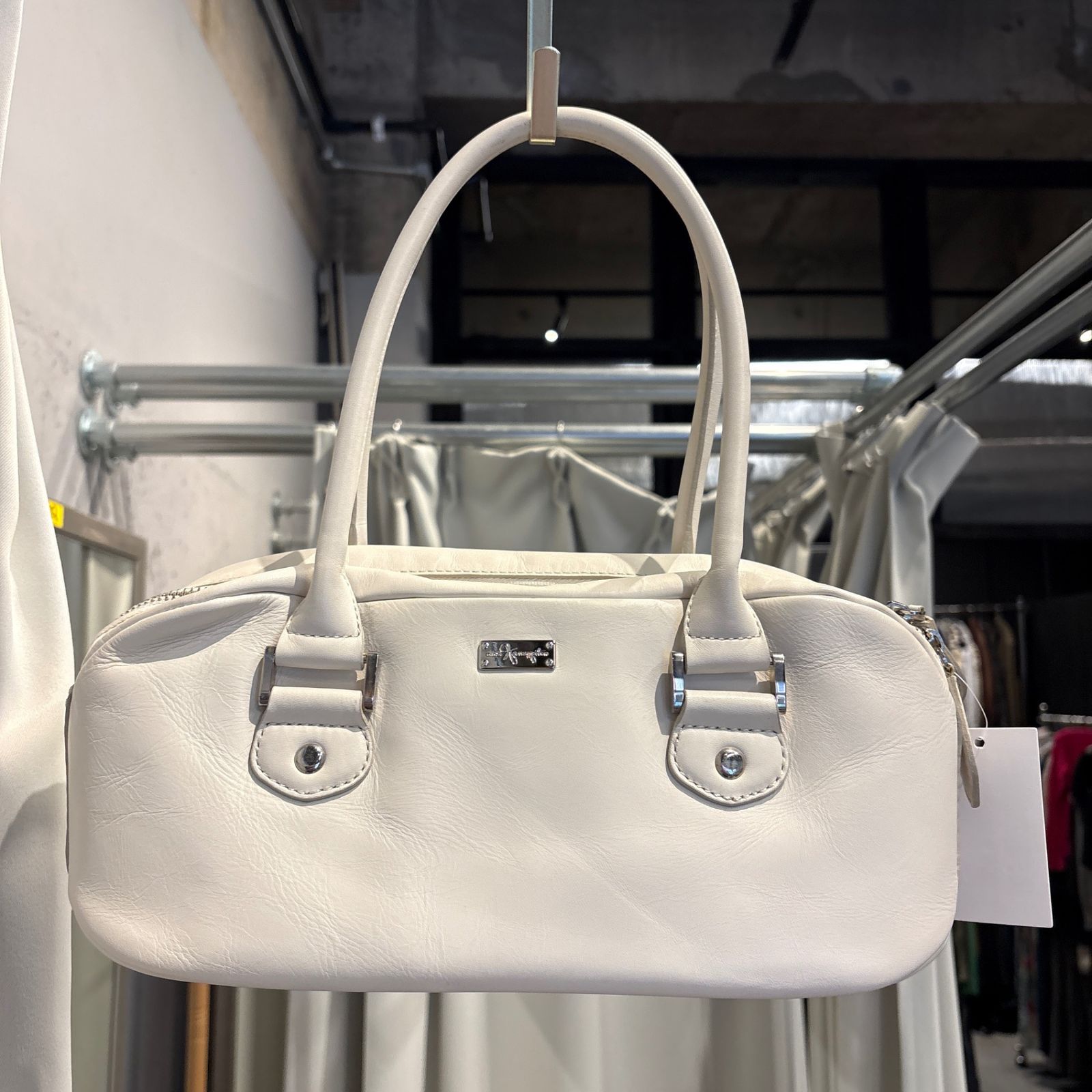 【東あずま店 併売品】 Ginza kanematsu　銀座かねまつ カネマツ　bag　トート ハンド ホワイト　白 シロ　WHITE