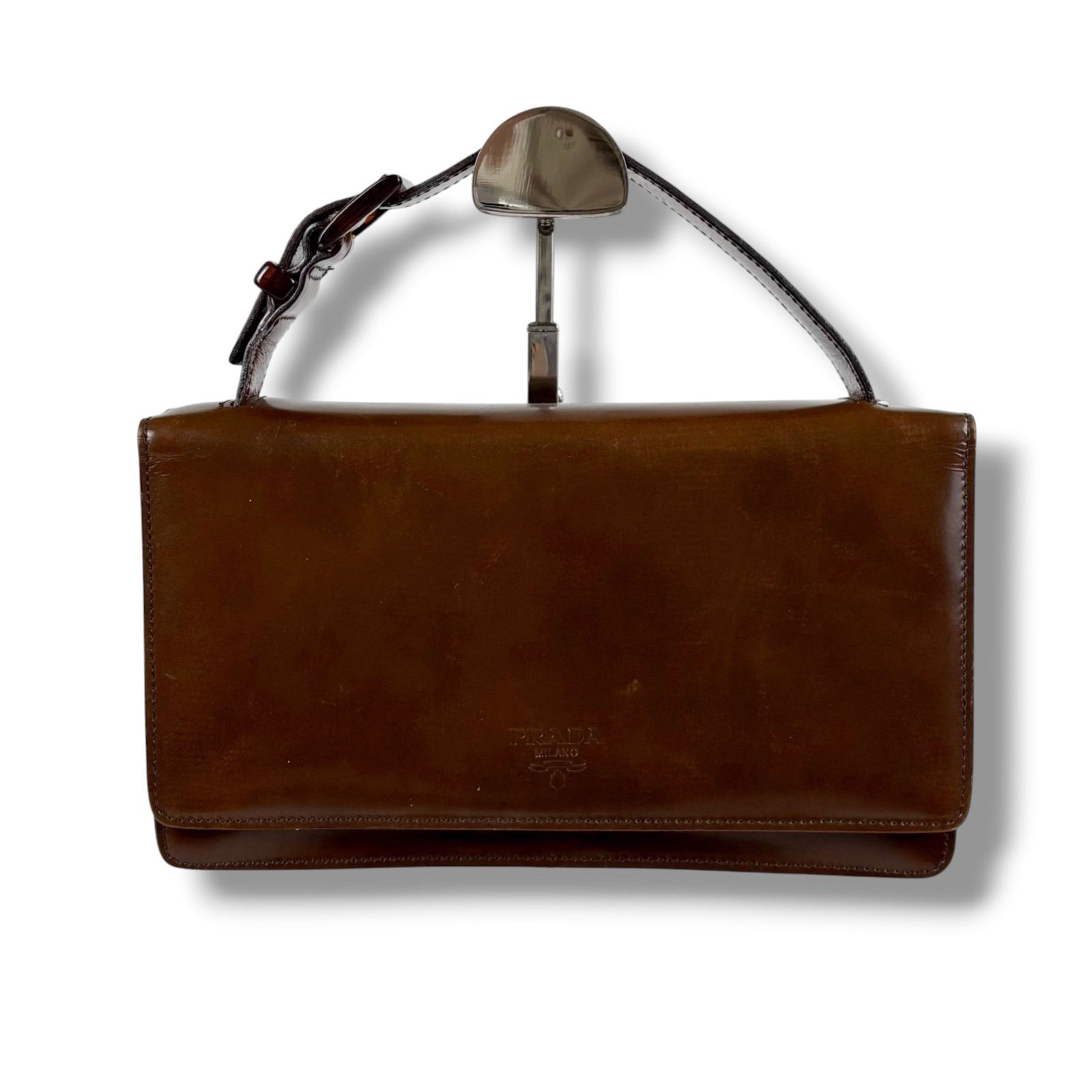 プラダ PRADA ミラーカーフレザー ミニハンドバッグ アクセサリー 